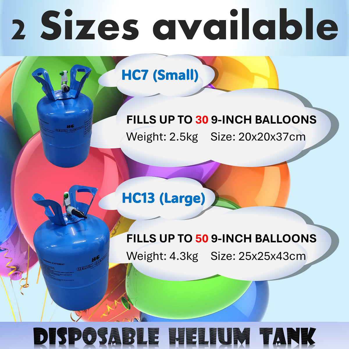 Helium Creation Disposable Helium Tank HC13 (Large)