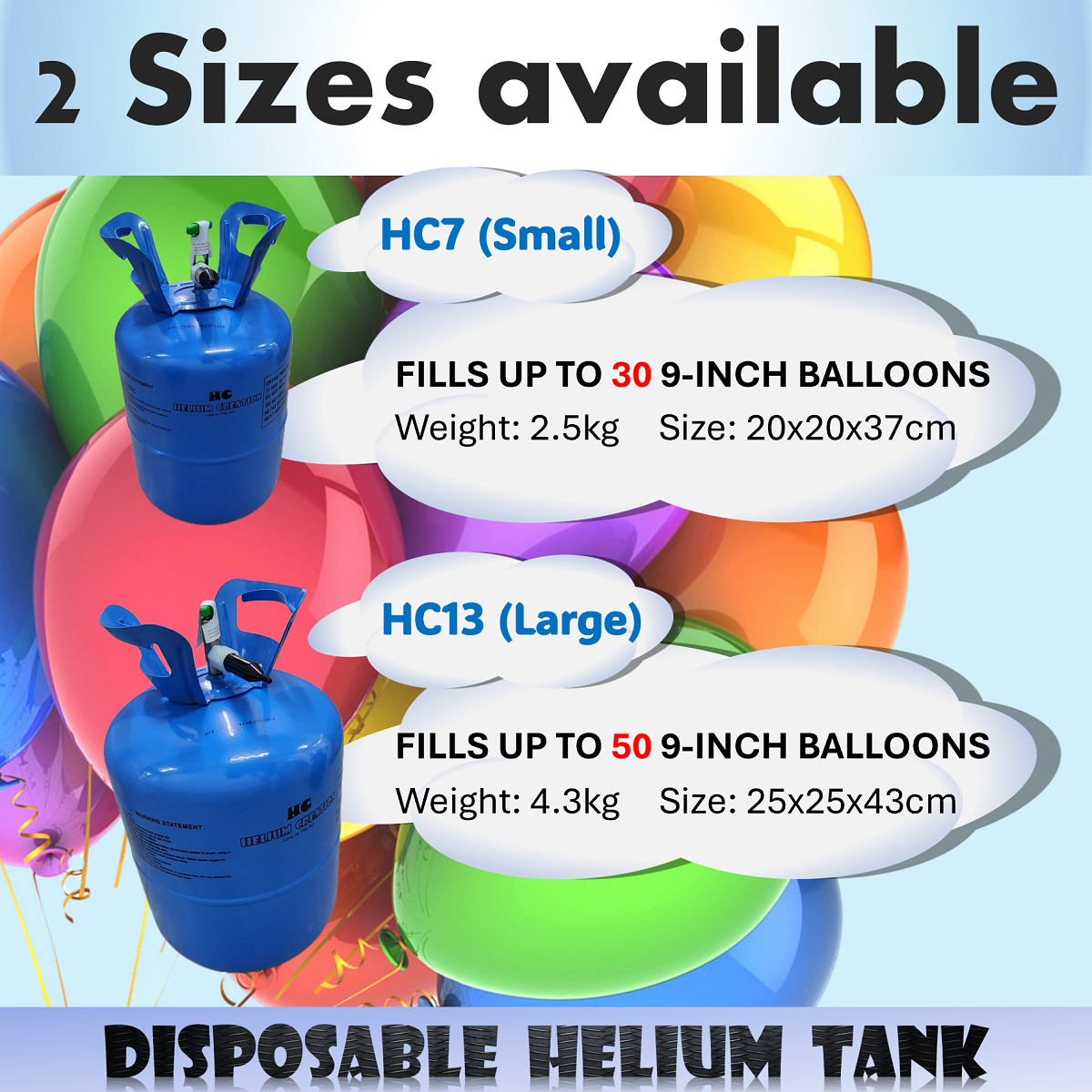 Helium Creation Disposable Helium Tank HC7 (Small)