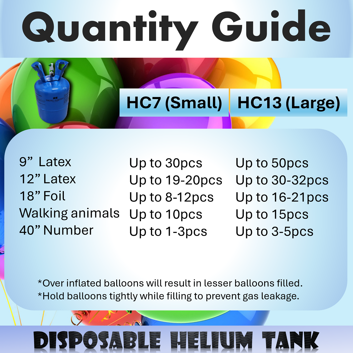 Helium Creation Disposable Helium Tank HC7 (Small)